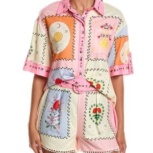 Commense Floral Patchwork Print Astrology Size S Art Hippie Bohemian Festive‎